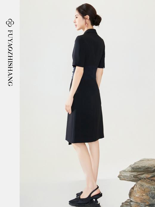 IWY/扶摇系列 黑色夏季高级感新中式拼接西装裙FYQ314 商品图4