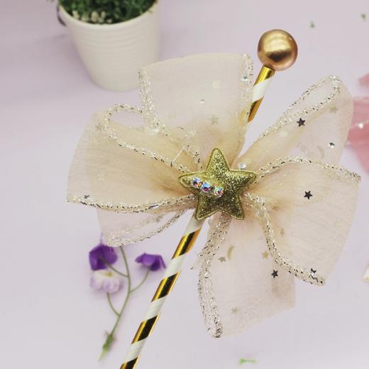 蝴蝶结网纱五角星插件 粉色/黄色梦幻公主风装饰插件 网纱蝴蝶结插件 商品图3