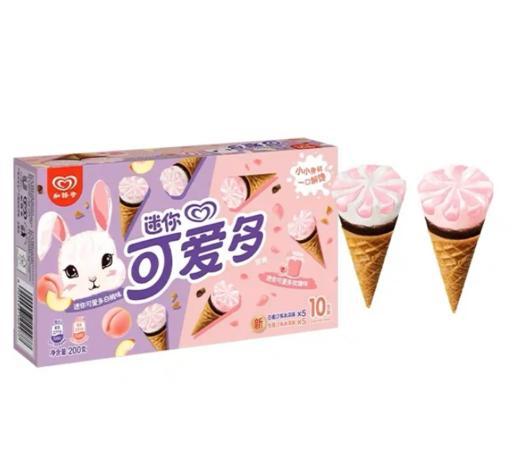 迷你可爱多甜筒 玫瑰&白桃口味冰淇淋 8X300ML (200G) 商品图0