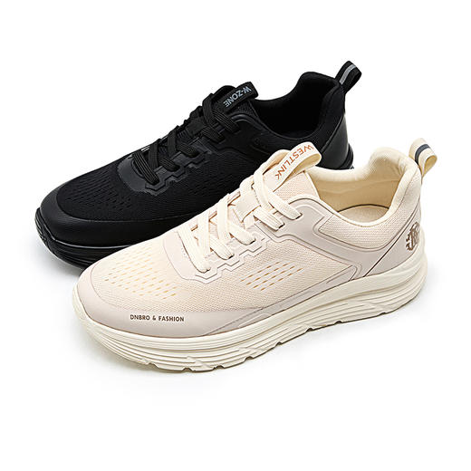 西遇黑色运动鞋男新款厚底软底轻便休闲鞋网面透气老爹鞋21745551 商品图0