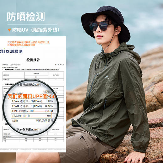 拓路者【UPF50+防晒衣】春夏新品男式时尚连帽百搭户外钓鱼服外套APF405009 商品图4