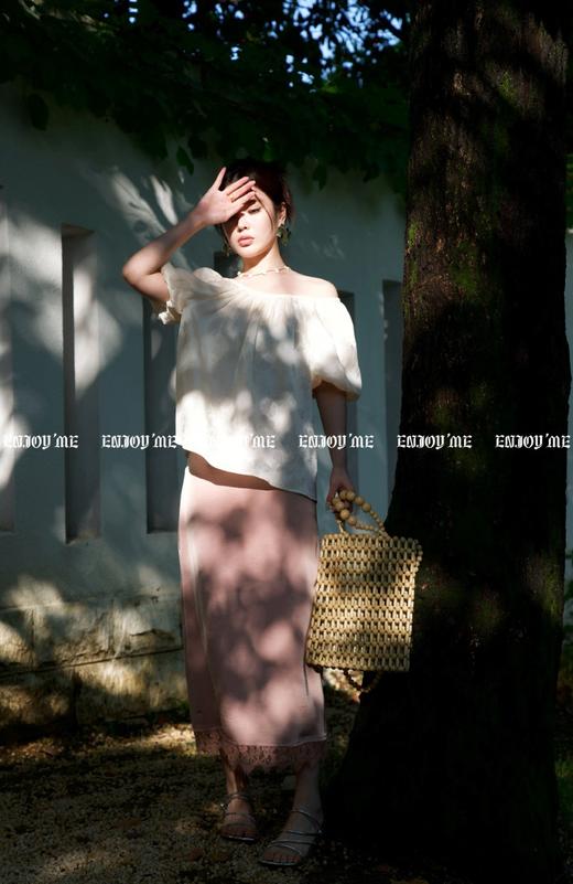 【门店同款】ENJOY夏季提花一字领两穿上衣 157503888 商品图2