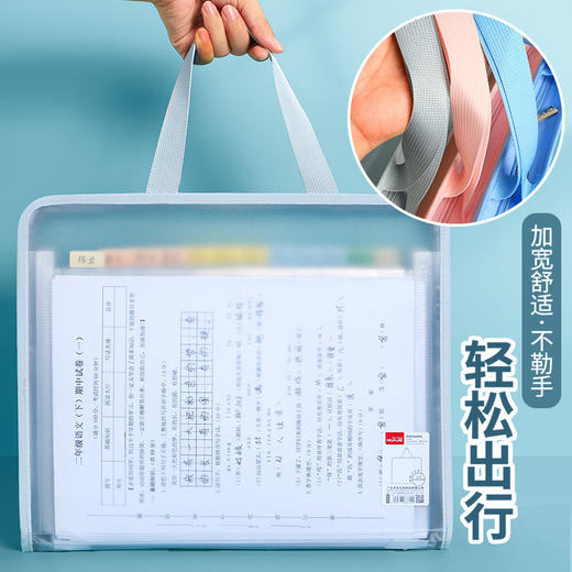 开学季福利！【超便携大容量 送分类标签】13层手提风琴包透明文件包学生手提试卷收纳袋 商品图2