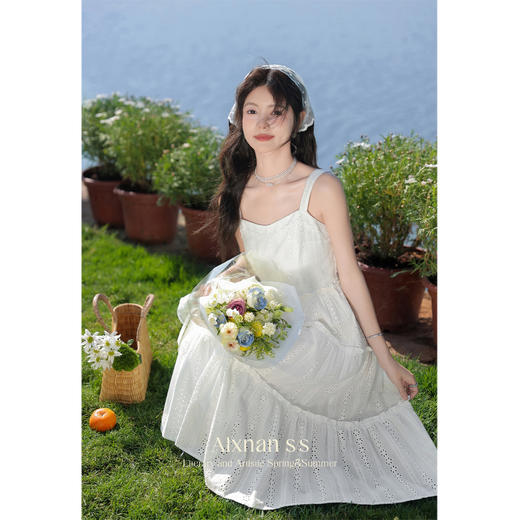 鹿向南「薄荷青柠」法式气质连衣裙套装2024夏季时尚通勤温柔裙子 商品图4