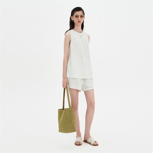 SELFWHO莱赛尔混纺短裤女夏2024新款宽松休闲直筒裤高腰时尚裤子 商品图1