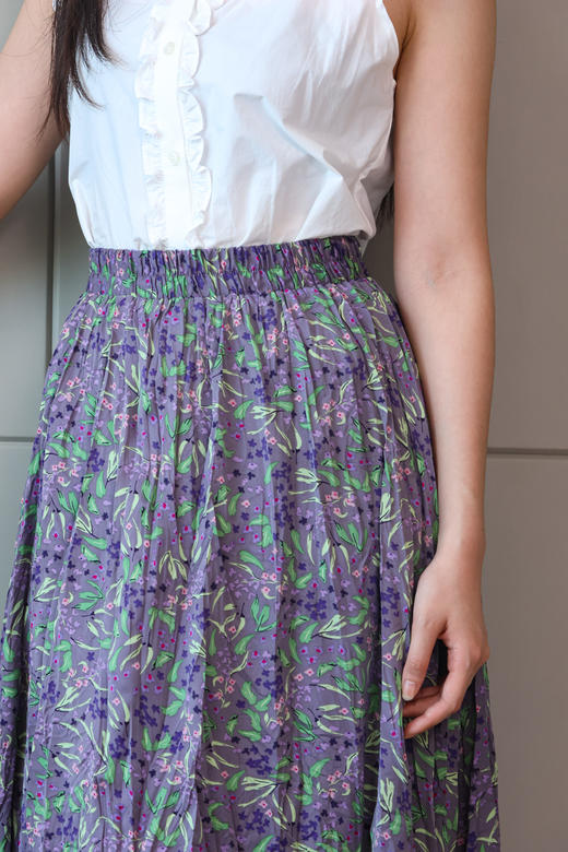 紫调薰衣草浪漫褶皱半裙 商品图3