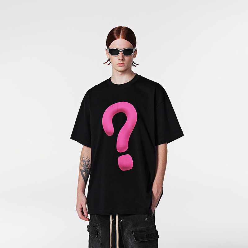 【Achock官方店】趣味3D立体问号图案印花T恤街头潮牌情侣短袖男