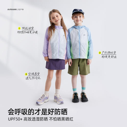 fx-【轻盈零感防晒服 UPF50+】儿童拼色防晒外套 PXW2417 商品图1