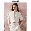VIMAGE纬漫纪夏季新款气质通勤收腰短款露腰西装短外套V2103719 商品缩略图0