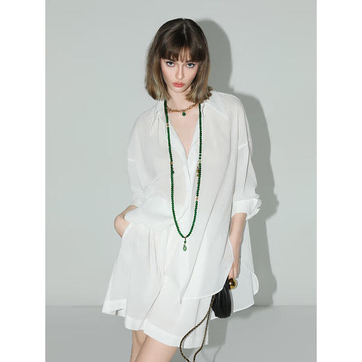 COCOBELLA松弛感穿搭轻薄遮阳衬衫女宽松休闲气质衬衣SR3025A 商品图2