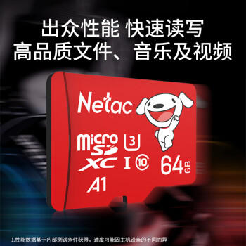 朗科（Netac）＆JOY联名款 64GB TF(MicroSD)存储卡 A1 U3 C10 读速100MB/s行车记录仪＆安防监控摄像内存卡 商品图0