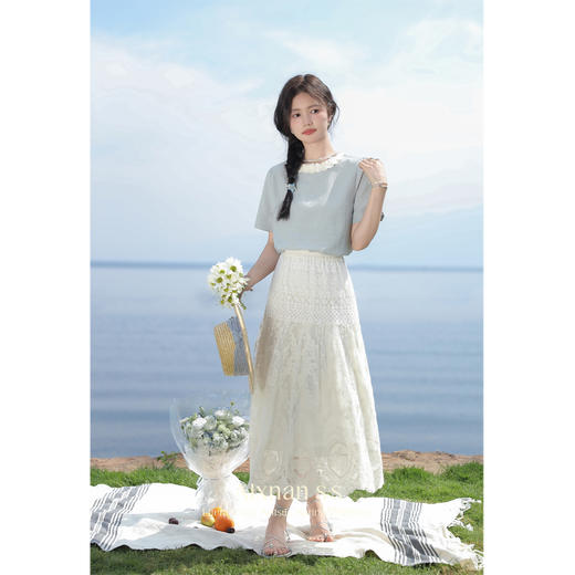 鹿向南「纯真年代」法式A字蕾丝半身裙2025夏季新款气质百搭长裙 商品图2