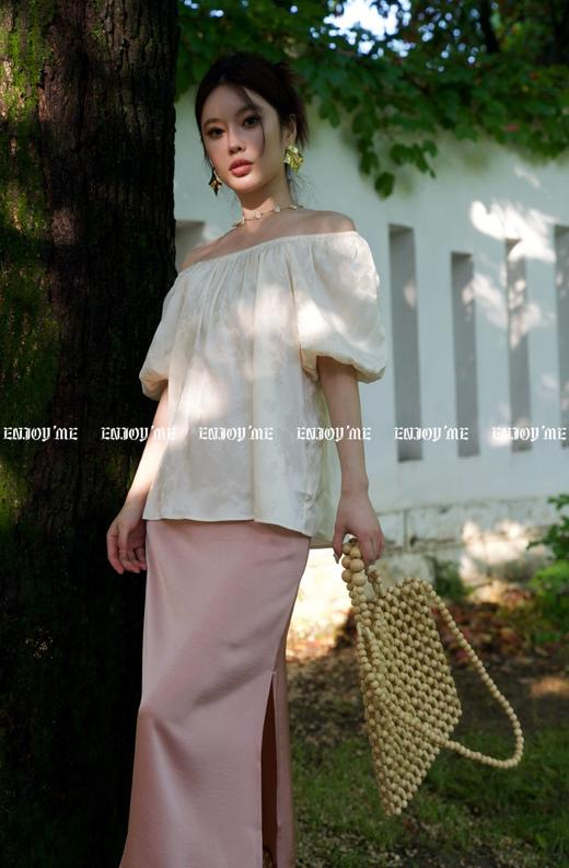 【门店同款】ENJOY夏季提花一字领两穿上衣 157503888 商品图7