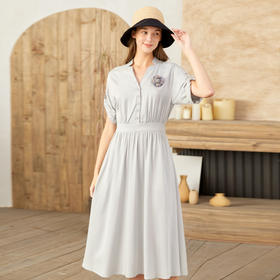 Famecoco范可儿仙女裙子时尚气质超仙天丝显瘦连衣裙夏季F223FA026