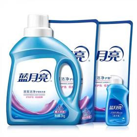 蓝月亮丨薰衣草洁净洗衣液瓶2kg+洁净薰袋1kg*2+80g丨8斤装+80g