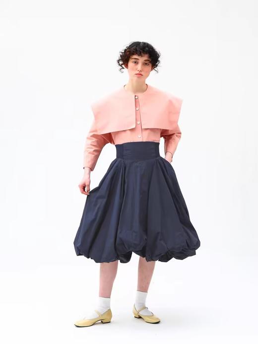 WOKERKER/Y0023/拼接罗纹花苞裙超高腰显瘦半身裙 商品图0