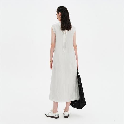SELFWHO白色高端精致连衣裙女2024夏季新款无袖吊带裙慵懒风裙子 商品图2