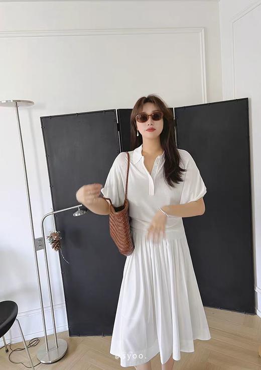 醋酸桑蚕丝面料 POLO领蝙蝠袖针织衫 成衣柔韧挺括自然 面料延展回弹力好 夏日穿毫无闷热感 不易松垮走形 上身垂坠有型不垮塌JZ2416 商品图3