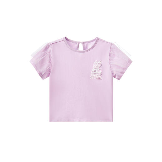 英氏婴童T恤短袖吸汗不闷热女宝宝百搭上衣中大童T恤新款 商品图5