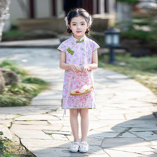女童短袖旗袍裙24年夏季新款儿童中国风连衣裙复古宝宝汉服网红仙 _HLY 商品图12