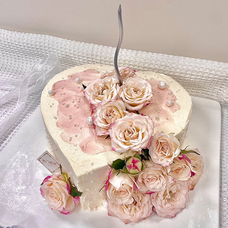 ins风鲜花蛋糕-精致折射-1磅【主题蛋糕】