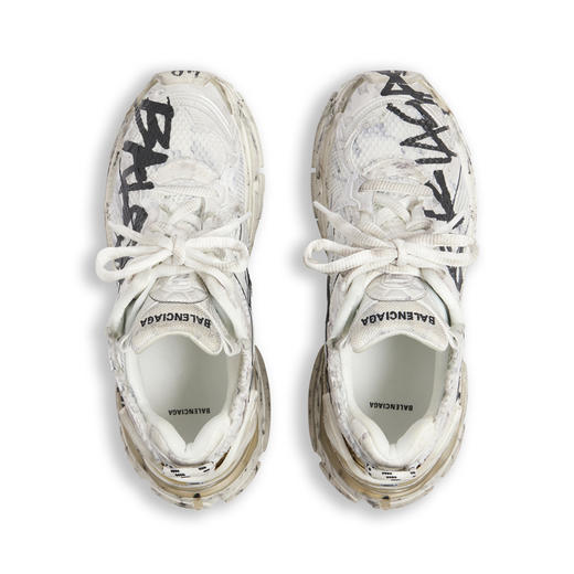BALENCIAGA 巴黎世家 男士涂鸦徽标网布运动老爹鞋 白色 772774 W3RBQ 9010 商品图3