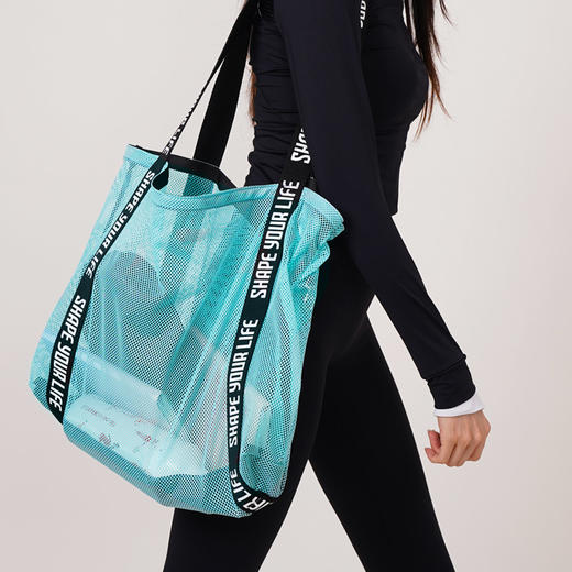 【趁早文创】Kiera Ye by 趁早单层撞色阳光包健身运动斜挎单肩包户外休闲瑜伽包网袋手提沙滩包 商品图5