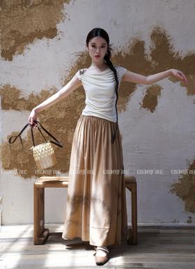 【门店同款】ENJOY夏季云敛-禅意枯色扎染长半裙 157453083