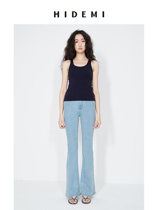 HIDEMI 【董生活同款】多重水洗做旧感超显瘦喇叭牛仔神裤长裤 商品图8