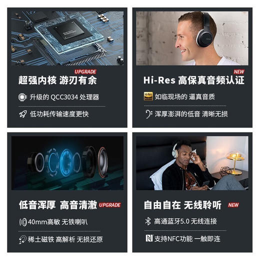 cleer 【任贤齐代言】ENDURO 100真无线头戴式蓝牙耳机100小时长续航长途差旅节日礼物 商品图2