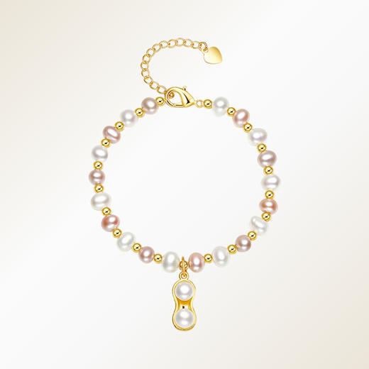 ALLOVE合金小花生时尚淡水珍珠手链，清新简雅 商品图3