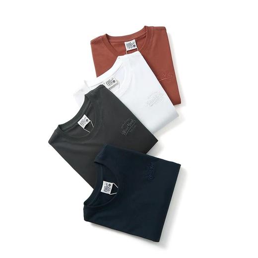 全棉赛洛纺凉感细腻亲肤美式潮流刺绣短袖T恤 商品图0