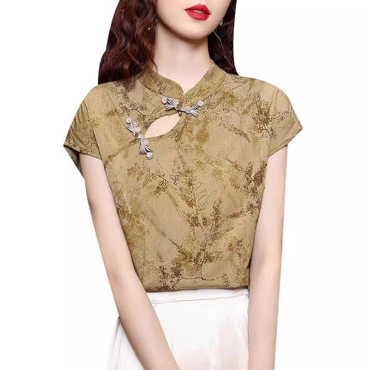 新中式改良国风盘扣衬衫KQL-310H2241 商品图4