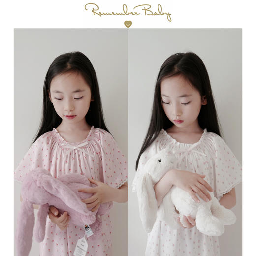 现货 / PETALS OF LOVE | 花瓣蕾丝边丝滑睡裙 亲子款 梦幻深粉 奶油淡粉 两色入 商品图0