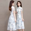 复古气质，旗袍裙印花连衣裙QYM-LRX-319639-Y 商品缩略图2