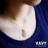 【礼盒装】VAVY 2024新款 S925纯银古法金镶玉和田青玉福平安扣小吊坠复古锁骨项链 商品缩略图3