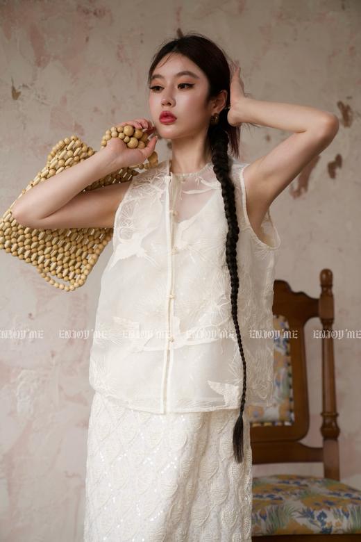 【门店同款】ENJOY夏季云敛-凤尾香罗刺绣马甲 157475485 商品图0