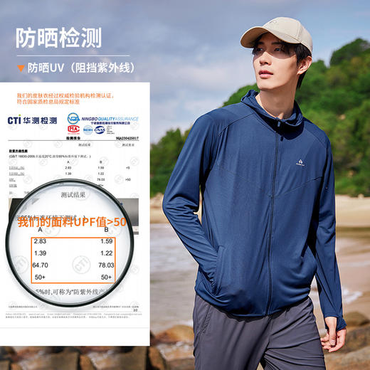 拓路者超透气防晒衣男夏季高端抗菌防紫外线轻薄款高弹速干防晒服 商品图1