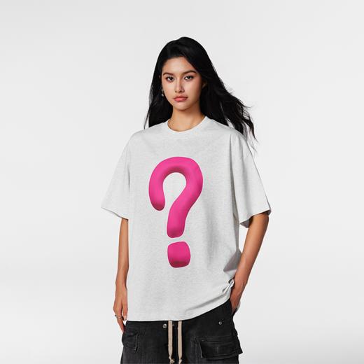 【Achock官方店】趣味3D立体问号图案印花T恤街头潮牌情侣短袖男 商品图2