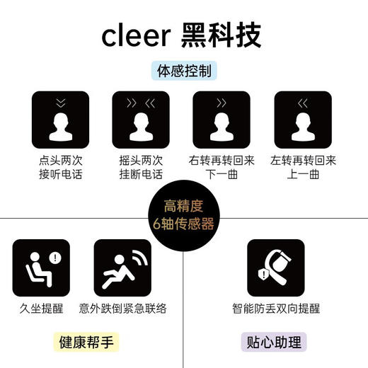 cleer【任贤齐代言】ARCII不入耳开放式智能运动无线蓝牙挂耳式跑步耳机骨传导升级适用华为苹果节日礼物【运动版】 商品图3