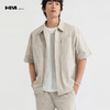 HIM漢崇  简约口袋宽松短袖衬衫设计感工装休闲衬衣男 2026春季 商品缩略图0