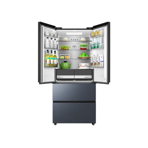 美的（Midea）516升法式四门超薄净味除菌一级能效保鲜家用电冰箱BCD-516WFGPZM沁玉蓝-秘境 商品图4