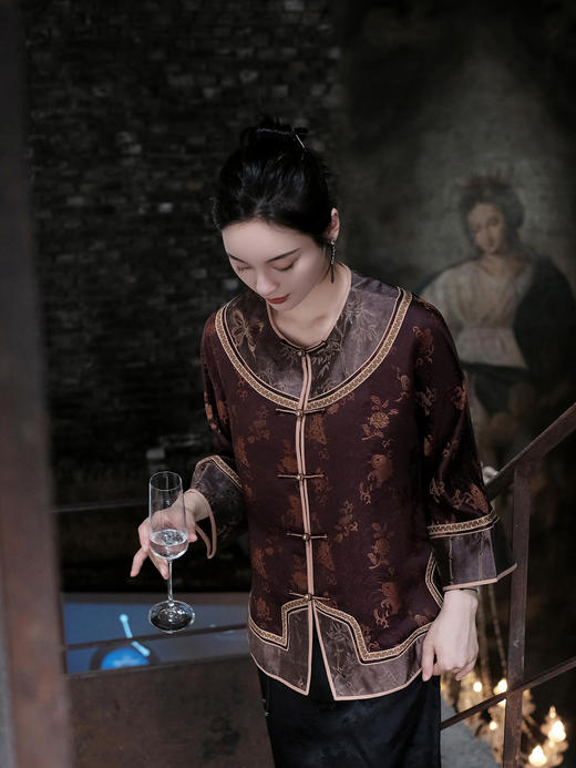 下架 |盛唐婧 |重缎真丝老宋锦金鱼纹外套 商品图5