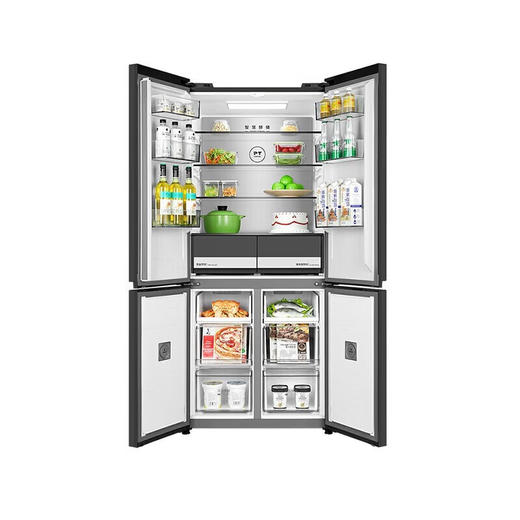 美的515升517升四门风冷无霜一级能效双变频超薄净味大容量家用电冰箱 纯平全嵌BCD-515WSGPZM沁玉蓝 商品图3