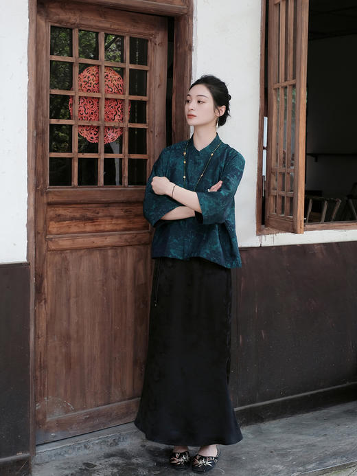 盛唐婧 |真丝宋锦发财树对襟上衣 商品图7