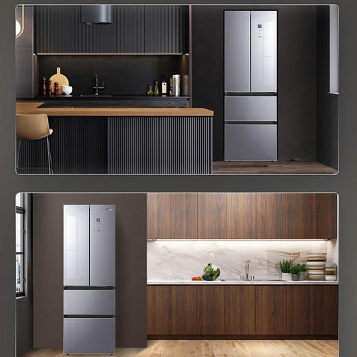 美的327升法式多门冰箱 二级变频风冷无霜铂金净味三循环钢化玻璃面板 BCD-327WFGPM 榭湖银 商品图4