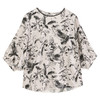 玳莎蝙蝠袖真丝小衫女2024夏季新款复古水墨印花花边圆领上衣衬衫  EB31202 商品缩略图4