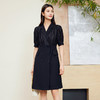 玳莎收腰双排扣西装裙2024夏季新款时尚通勤气质短袖中长款连衣裙  EB35104 商品缩略图0