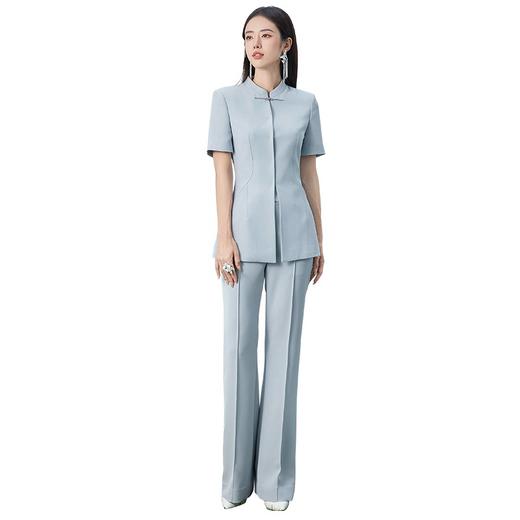 扶摇系列 蓝灰色夏季国风时尚新中式改良西装套装FYCP356 商品图4