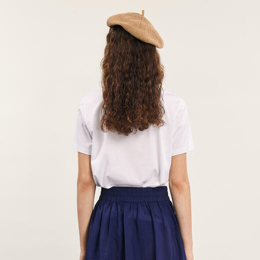 谜底圆领T恤短袖女2024年夏季新品简约百搭串珠绣花上衣242MT0563 商品图2